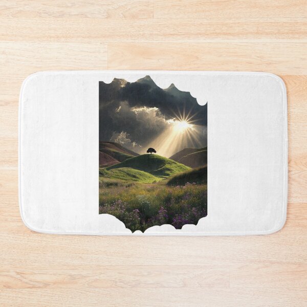 Item preview, Sunlight Through Storm | Lone Tree on Hill Landscape designed and sold by NatureHarmony16.