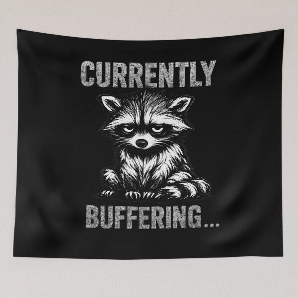 Item preview, Currently Buffering Raccoon Shirt, Funny Overstimulated Raccoon Tee, Introvert Meme Graphic T-Shirt designed and sold by clockedoutwearshop.