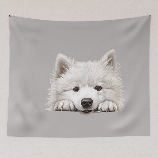 Item preview, Samoyed Dog Mom Dad New Puppy Peeking designed and sold by GreggRoss.