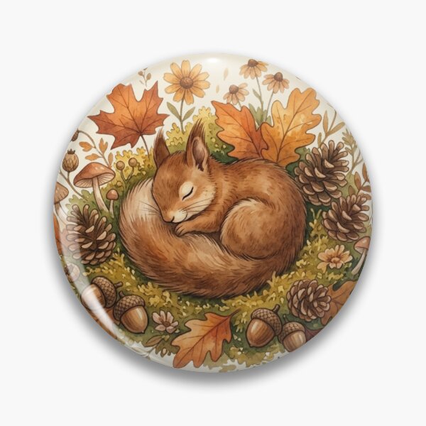 Item preview, Sleeping Squirrel Acorns Autumn Cottagecore Forest designed and sold by CalmCapy Co.