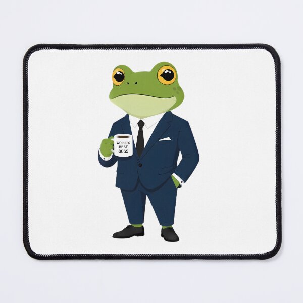 Item preview, Green Frog Boss In Suit Holding Coffee Mug designed and sold by By:MarcinK.