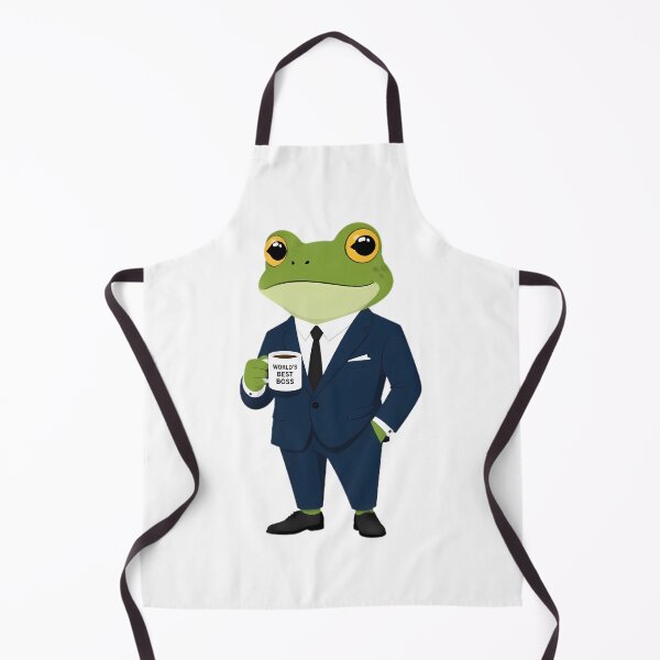 Item preview, Green Frog Boss In Suit Holding Coffee Mug designed and sold by Linework Studio.