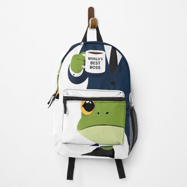 Item preview, Green Frog Boss In Suit Holding Coffee Mug designed and sold by Linework Studio.