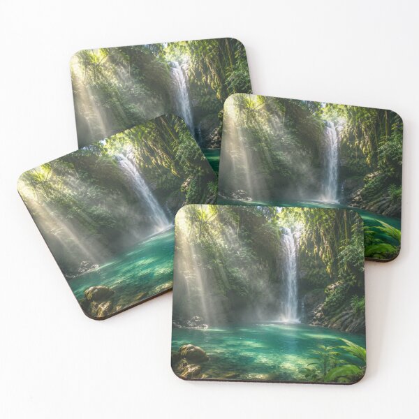 Item preview, Hidden Tropical Waterfall in Emerald Lagoon designed and sold by Pond21.