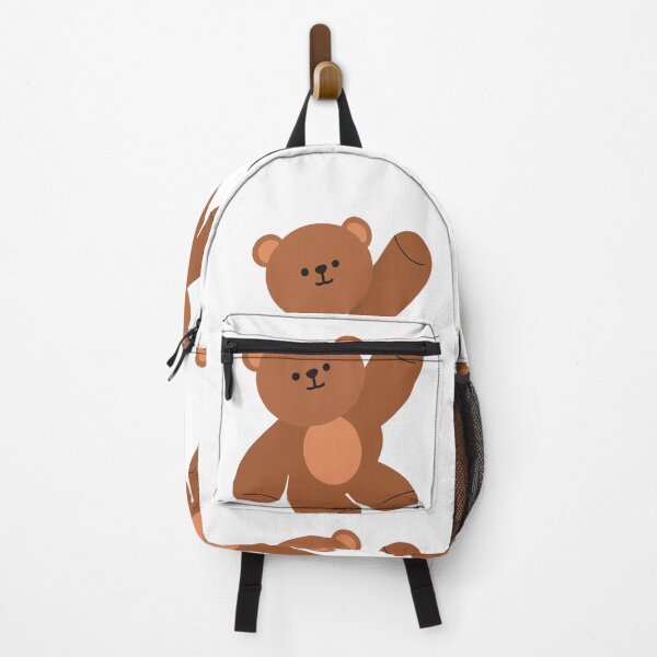 Item preview, Cute Waving Brown Teddy Bear Cartoon | Minimalist Nursery Bear Illustration designed and sold by N0irNest.