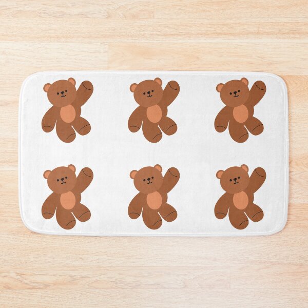 Item preview, Cute Waving Brown Teddy Bear Cartoon | Minimalist Nursery Bear Illustration designed and sold by N0irNest.