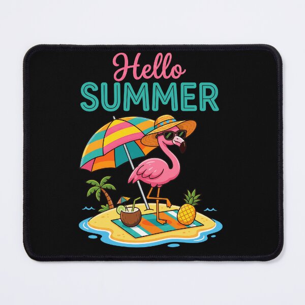 Item preview, Pink Flamingo Summer Vacation Tropical Beach Hello Summer designed and sold by Littermin.