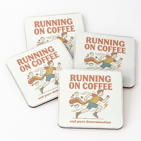 Item preview, Running on Coffee | Funny Retro Coffee Lover T-Shirt designed and sold by DmaarGroup.