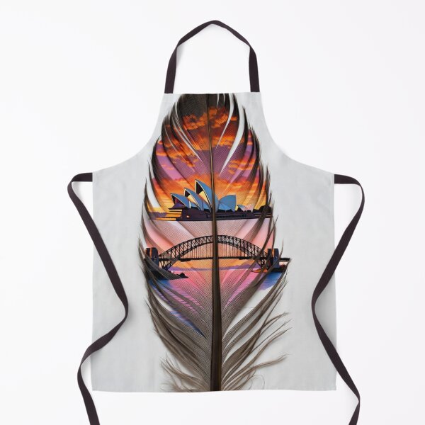 Item preview, Sydney Feather Landmark Sunset | Opera House and Harbour Bridge Travel Art designed and sold by GalleryPeak.