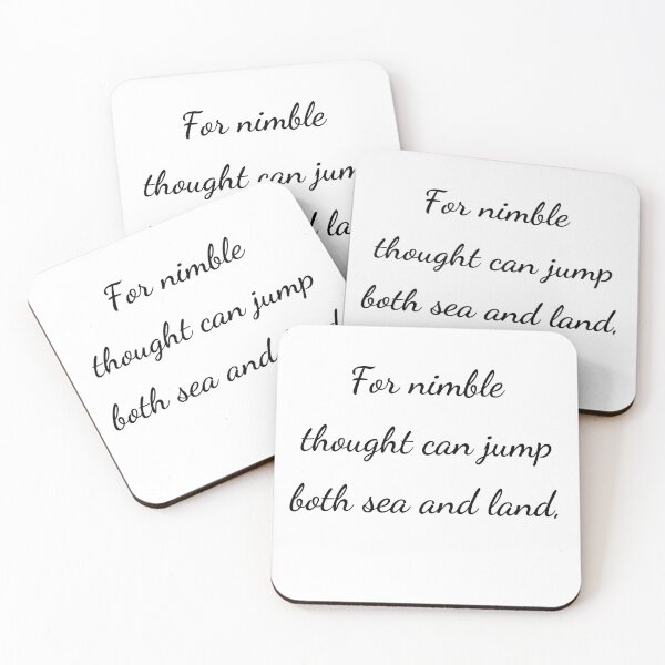 Item preview, "For nimble thought can jump both sea and land," - handwriting black designed and sold by ariksworld.