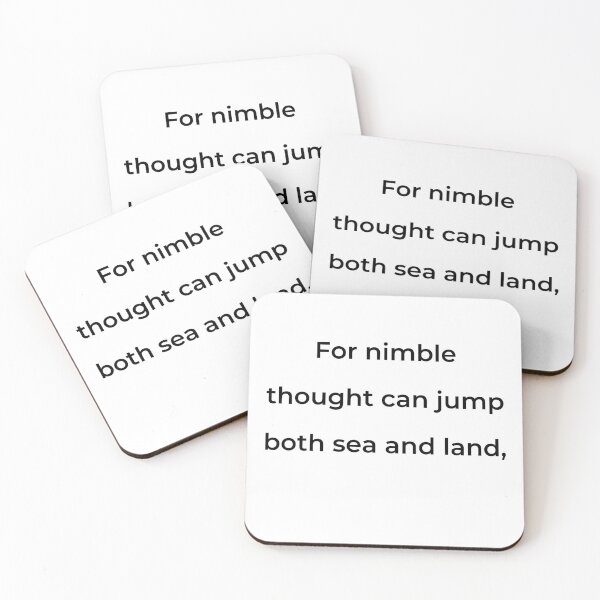 Item preview, "For nimble thought can jump both sea and land," - print black designed and sold by ariksworld.