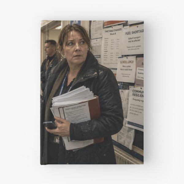 Item preview, British School Corridor Crisis | Civilian Home Front Modern War Wall Art designed and sold by Element Horizon Studio.