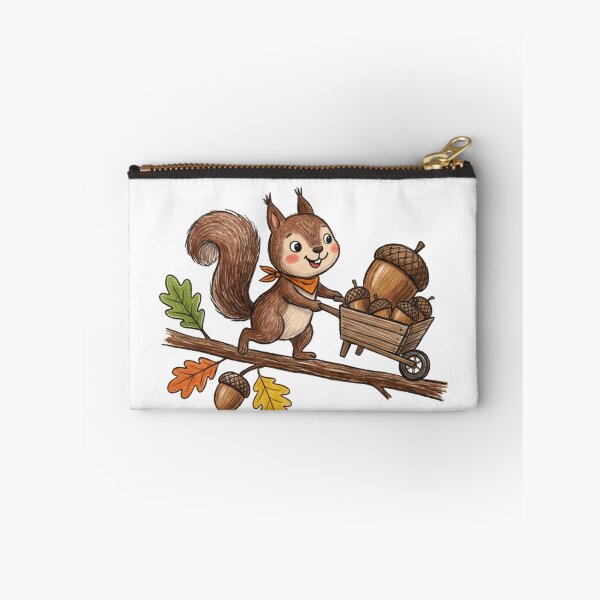 Item preview, Cute Squirrel Acorn Harvest Wheelbarrow Autumn Illustration designed and sold by TaiwanMemory.