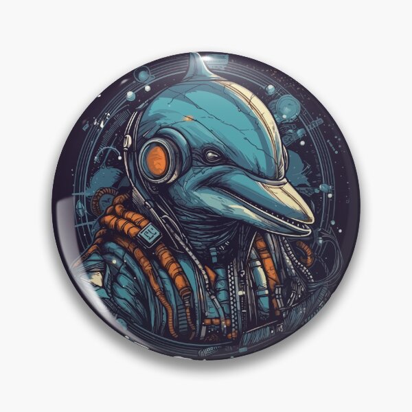 Item preview, Cool cyber punk dolphin pilot designed and sold by TVEX19.