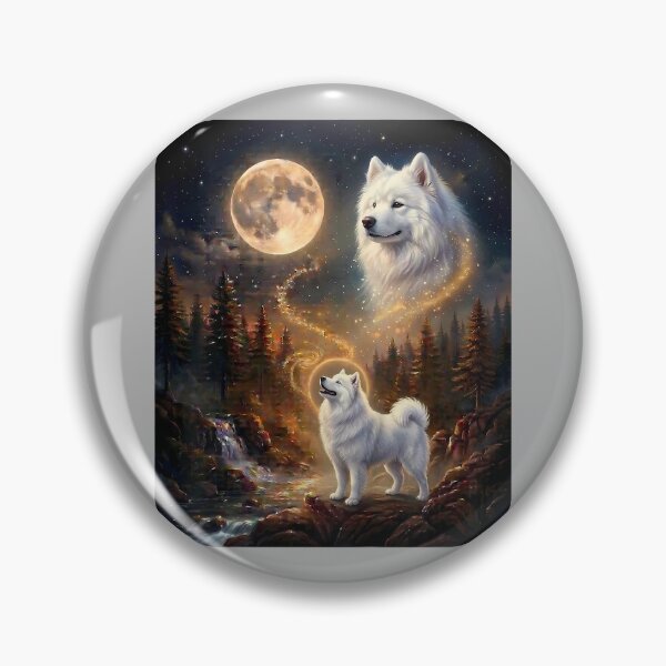 Item preview, Samoyed Howling At The Moon Funny Samoyed Dog designed and sold by GreggRoss.