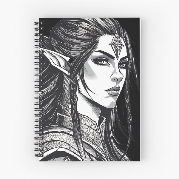 Item preview, Gothic Elf Warrior Queen Portrait Dark Fantasy Art designed and sold by DarkOriginArts.