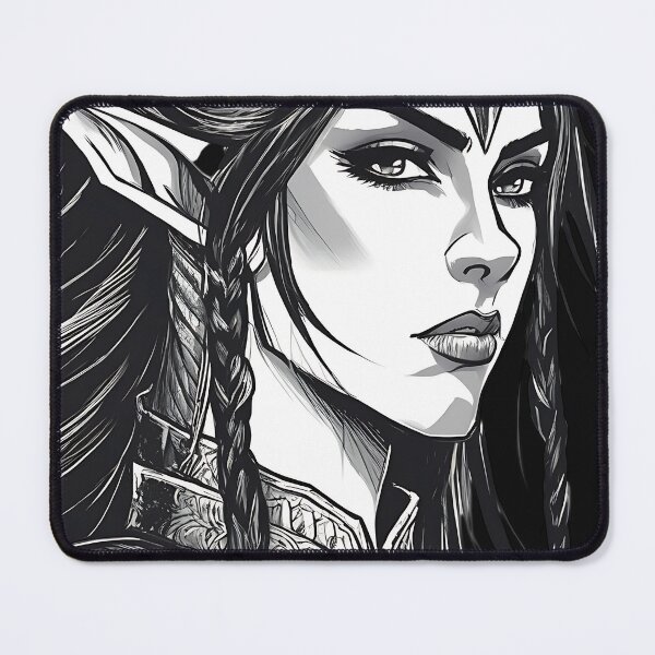 Item preview, Gothic Elf Warrior Queen Portrait Dark Fantasy Art designed and sold by DarkOriginArts.