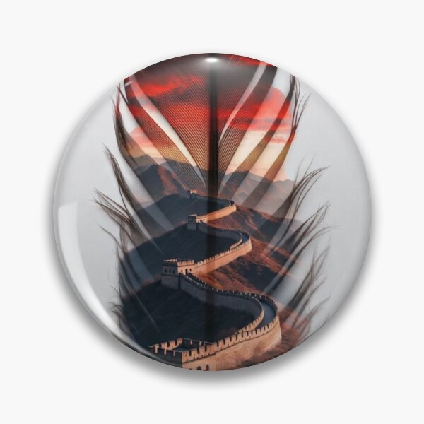 Item preview, Great Wall of China Feather Art | Asian Landmark Travel Illustration designed and sold by GalleryPeak.