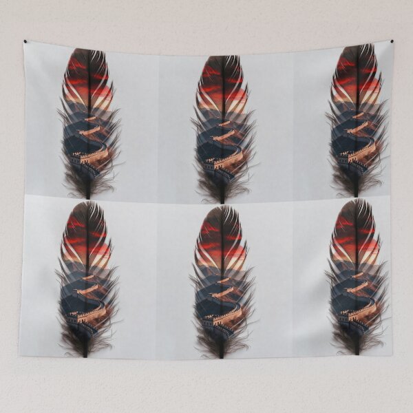 Item preview, Great Wall of China Feather Art | Asian Landmark Travel Illustration designed and sold by GalleryPeak.