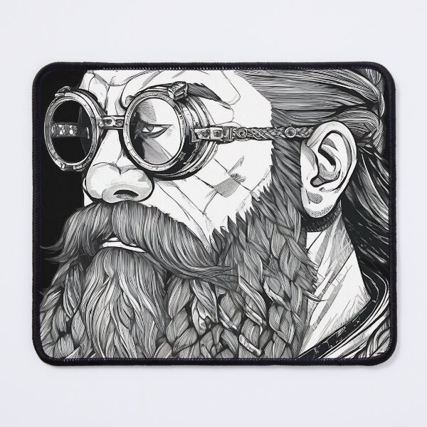 Item preview, Gothic Fantasy Dwarf Blacksmith Steampunk Goggles Portrait designed and sold by DarkOriginArts.