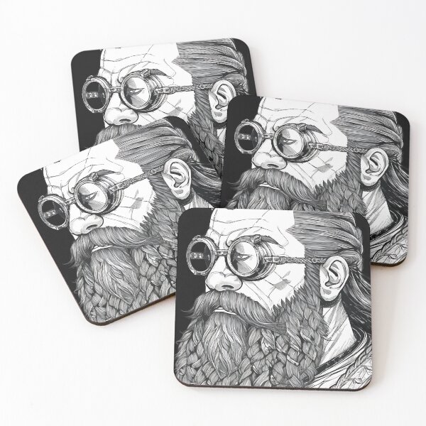 Item preview, Gothic Fantasy Dwarf Blacksmith Steampunk Goggles Portrait designed and sold by DarkOriginArts.