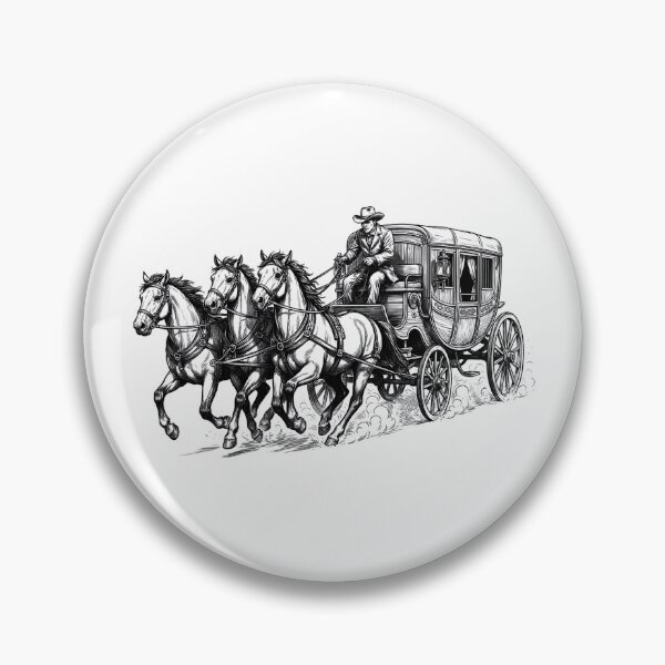 Item preview, Vintage stagecoach with three horses designed and sold by GabbyKI261.
