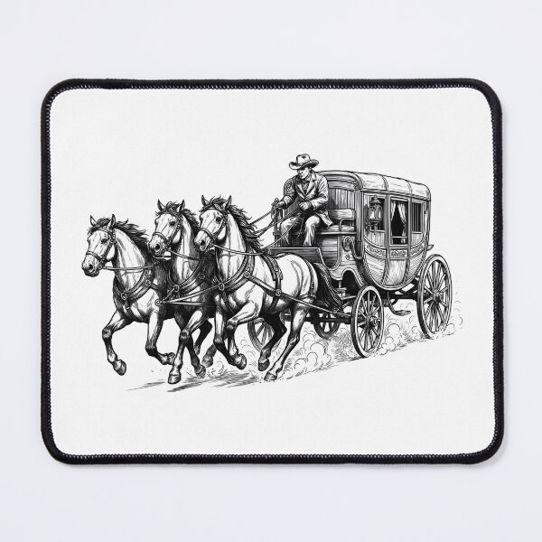 Item preview, Vintage stagecoach with three horses designed and sold by GabbyKI261.