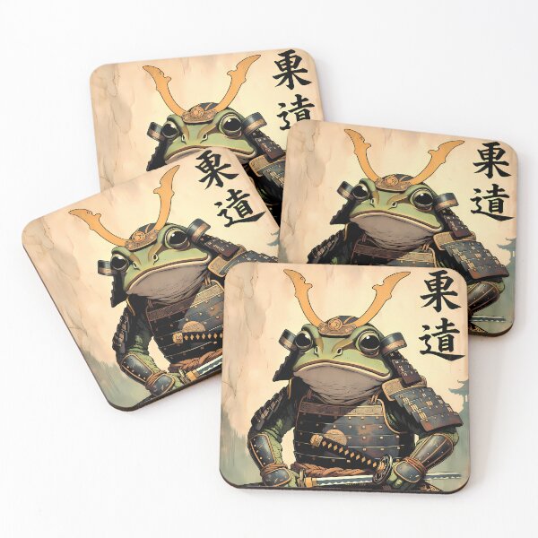Item preview, Japanese Samurai Frog Warrior With Katana Sword designed and sold by Linework Studio.