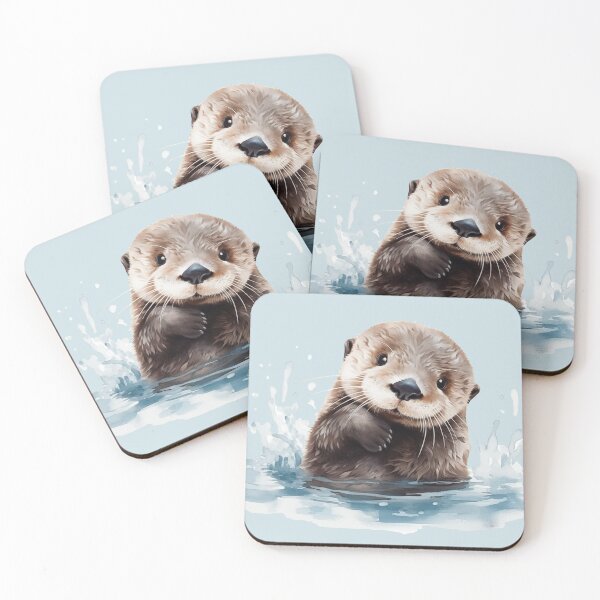 Item preview, Cute Sea Otter Gift for Ocean Animal Lover | Watercolor Baby Otter Splashing in Water | Wildlife Art for Kids Room, Birthday, Nature Lover Tee designed and sold by Covent Vaughn.