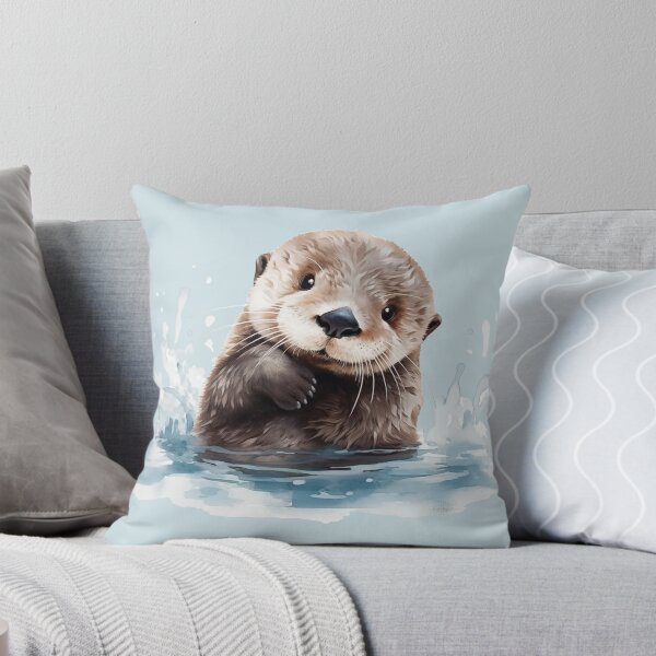 Item preview, Cute Sea Otter Gift for Ocean Animal Lover | Watercolor Baby Otter Splashing in Water | Wildlife Art for Kids Room, Birthday, Nature Lover Tee designed and sold by Covent Vaughn.