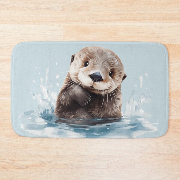 Item preview, Cute Sea Otter Gift for Ocean Animal Lover | Watercolor Baby Otter Splashing in Water | Wildlife Art for Kids Room, Birthday, Nature Lover Tee designed and sold by Covent Vaughn.