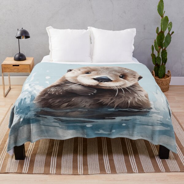Item preview, Cute Sea Otter Gift for Ocean Animal Lover | Watercolor Baby Otter Splashing in Water | Wildlife Art for Kids Room, Birthday, Nature Lover Tee designed and sold by Covent Vaughn.