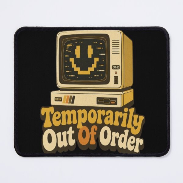 Item preview, Funny Sarcastic Temporarily Out Of Order Vintage Retro 70s Groovy Computer T-Shirt designed and sold by ElkasDesign.