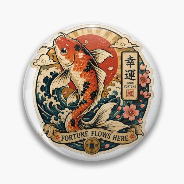 Item preview, Retro Lucky Koi – Fortune Flows Here designed and sold by vinothmech53.