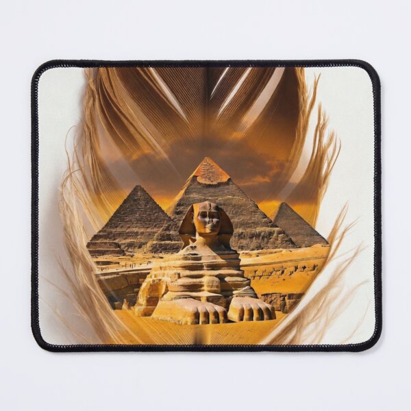 Item preview, Egypt Feather Art | Pyramids and Great Sphinx Travel Illustration designed and sold by GalleryPeak.