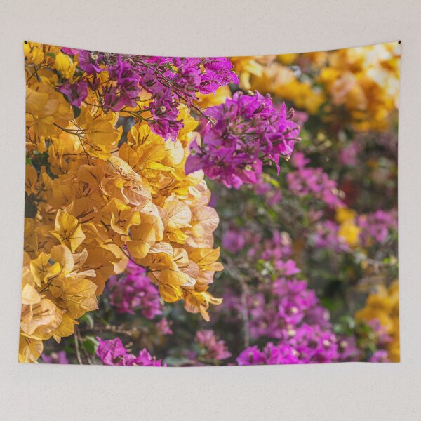 Item preview, Vibrant Bougainvillea Flowers Yellow and Purple Floral Pattern designed and sold by MariaAbaza.