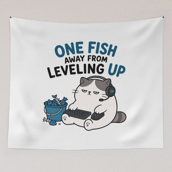 Item preview, one fish away from leveling up!  designed and sold by vecart34.
