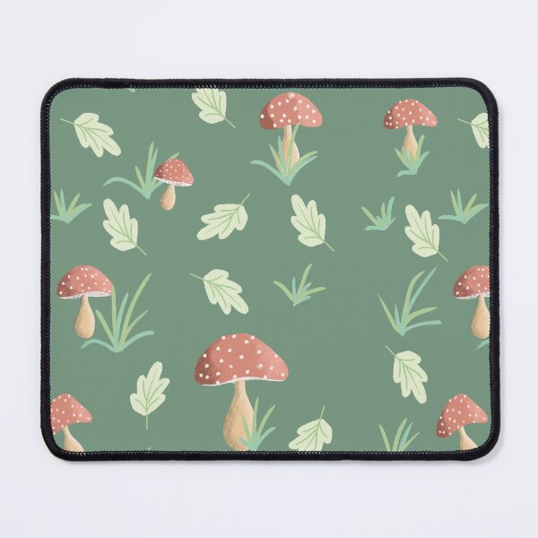 Item preview, Leaves and mushrooms in the forest, vintage, retro, soft colors designed and sold by Harriet Wenske.