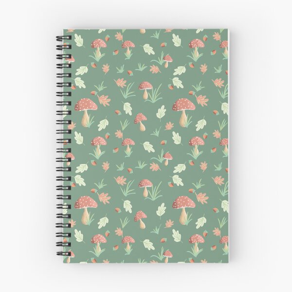 Item preview, Leaves and mushrooms in the forest, vintage, retro, soft colors designed and sold by Harriet Wenske.