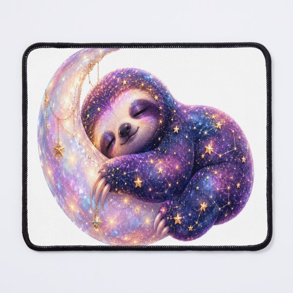 Item preview, Galaxy Sloth Sleeping on Moon Art designed and sold by StickersHul.