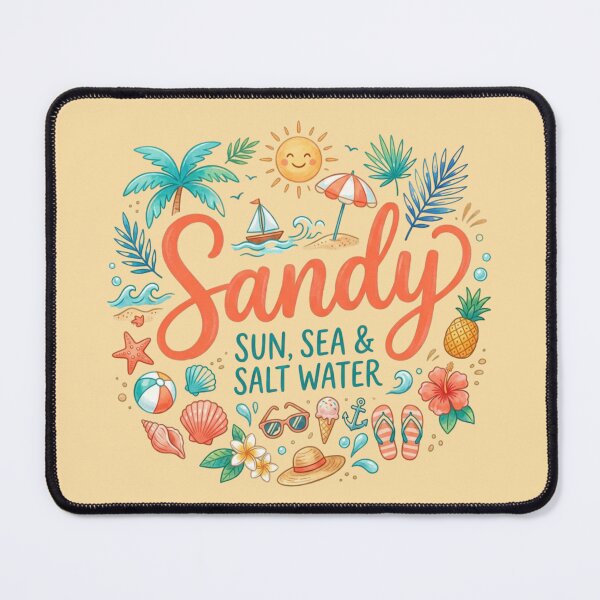 Item preview, Sandy Sun Sea and Salt Water Beach Gift | Tropical Doodle Collage Tee for Beach Lovers | Summer Vacation Shirt for Her designed and sold by Covent Vaughn.