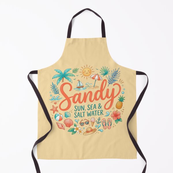 Item preview, Sandy Sun Sea and Salt Water Beach Gift | Tropical Doodle Collage Tee for Beach Lovers | Summer Vacation Shirt for Her designed and sold by Covent Vaughn.