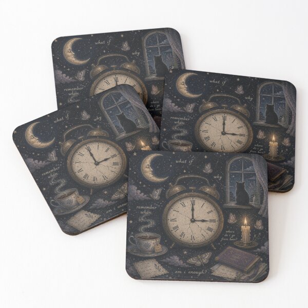 Item preview, 3AM Thoughts Vintage Clock Dreamy Midnight Design designed and sold by Pink-Blossoms.