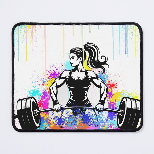 Item preview, No Days Off - Female Bodybuilding Watercolor Splatter Art designed and sold by GraphixByHub.