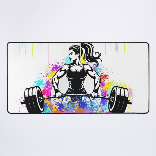 Item preview, No Days Off - Female Bodybuilding Watercolor Splatter Art designed and sold by GraphixByHub.