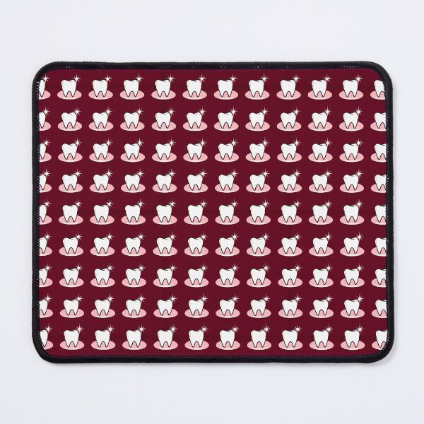 Item preview, Sparkling Teeth Grid Pattern - Cute Maroon Dental Art designed and sold by UniqueDesign751.