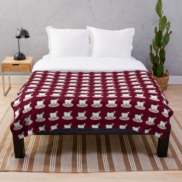 Item preview, Sparkling Teeth Grid Pattern - Cute Maroon Dental Art designed and sold by UniqueDesign751.