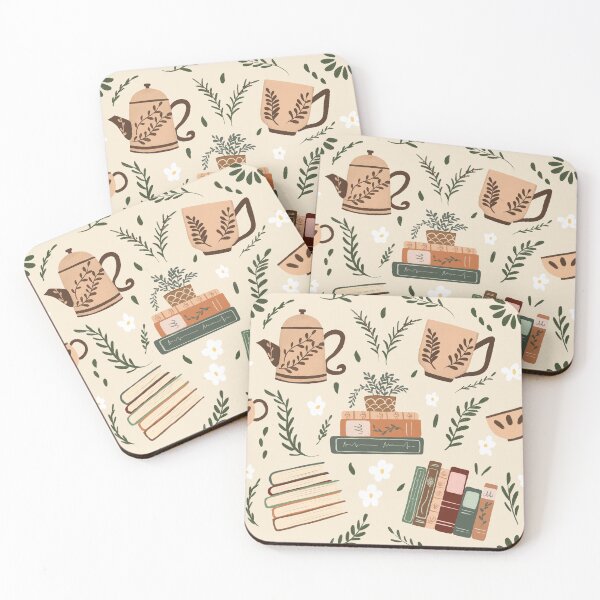Item preview, Cozy Tea 'n Books Pattern designed and sold by PlainMaddiShop.