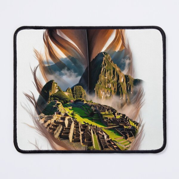 Item preview, Machu Picchu Feather Art | Peru Landmark Travel Illustration designed and sold by GalleryPeak.