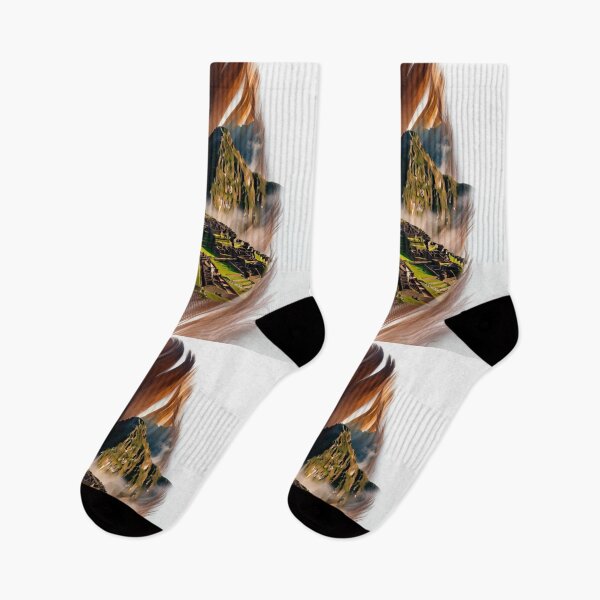 Item preview, Machu Picchu Feather Art | Peru Landmark Travel Illustration designed and sold by GalleryPeak.